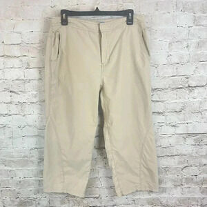 Marmot Beth Rodden Women's Sz 8 Capri Pants Hiking Khaki Polyester Nylon Outdoor